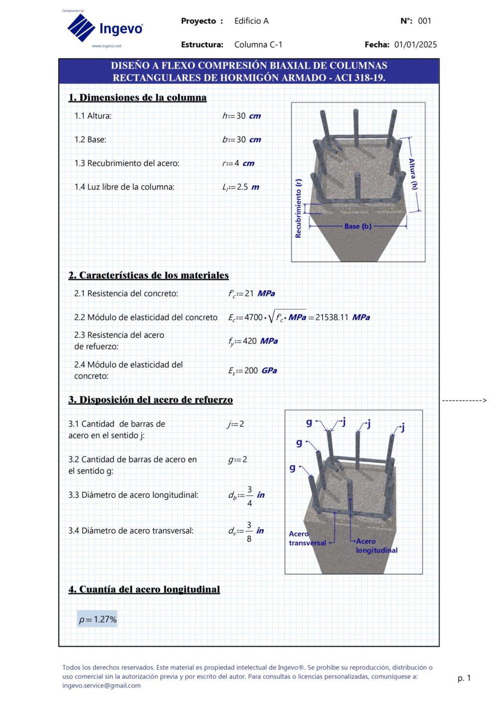 Plantilla Mathcad de diseño de columnas rectangulares de hormigón armado - ACI 318-19 - Image 2