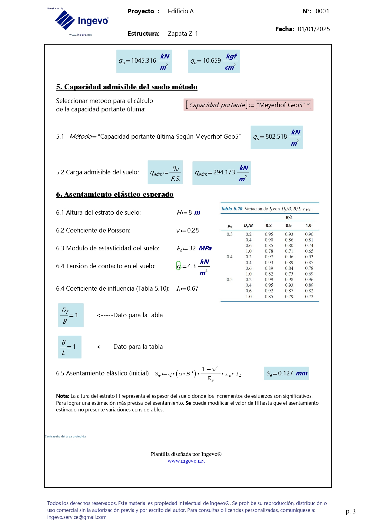 Plantilla Mathcad para el cálculo de la capacidad portante del suelo para cimentaciones - ACI 318-19 - Image 5