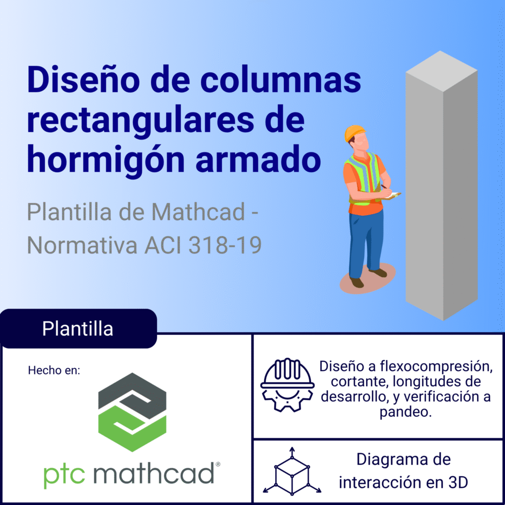 Plantilla Mathcad de diseño de columnas rectangulares de hormigón armado - ACI 318-19
