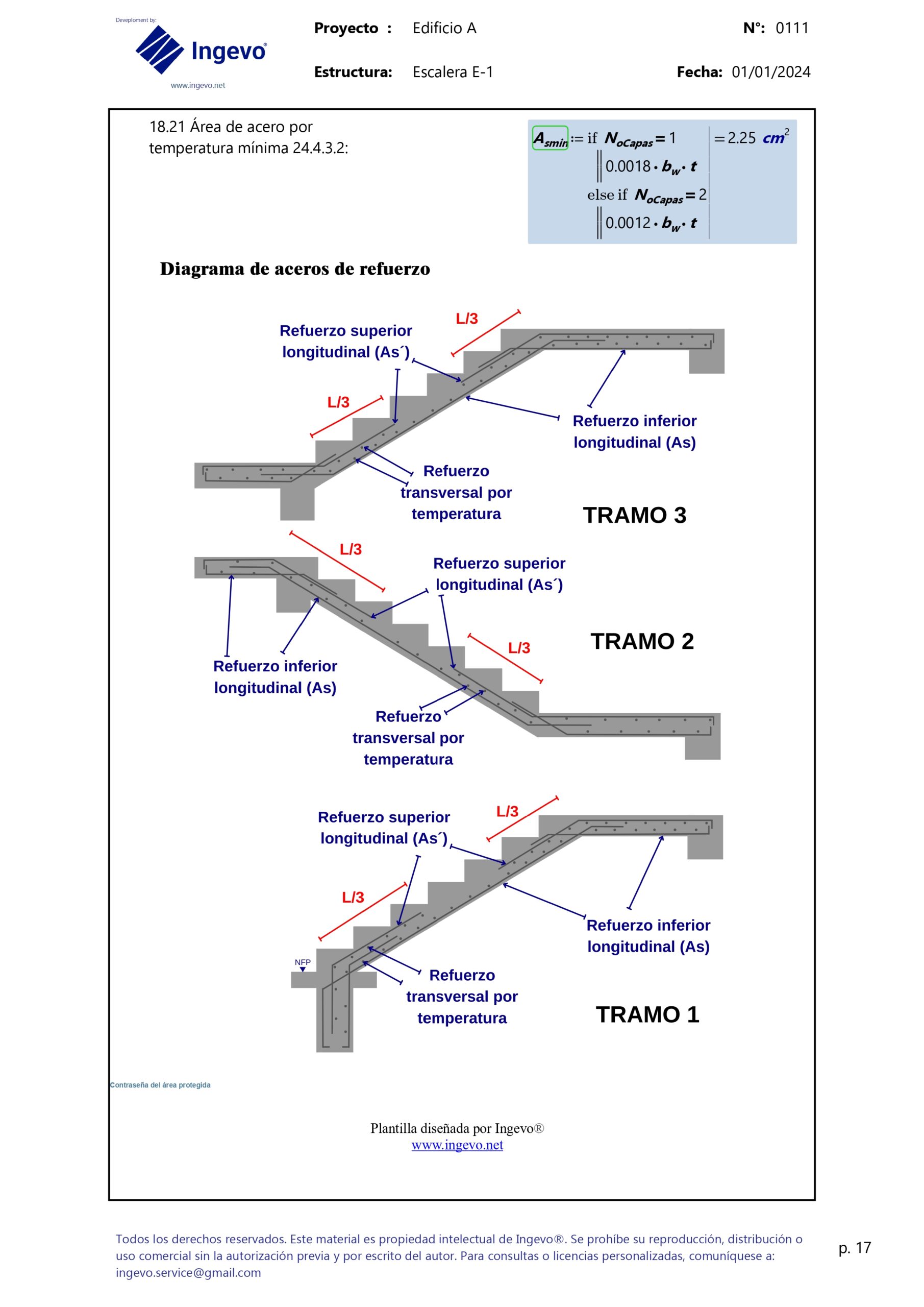 Diseño de escaleras de hormigón armado con descanso “Tipo I, II y III” – Según normativa ACI 318-19 - Image 9